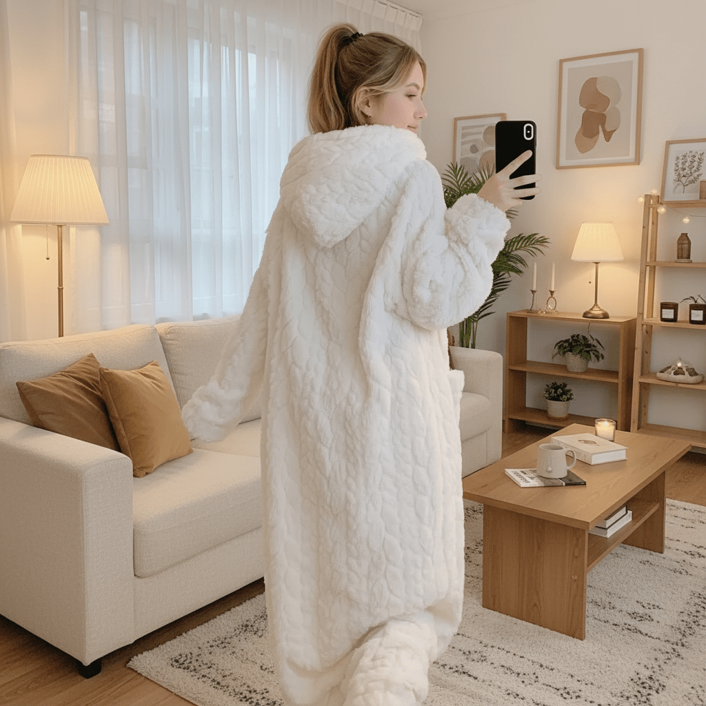 SnugWrap Women's Hooded Robe with Convenient Pockets