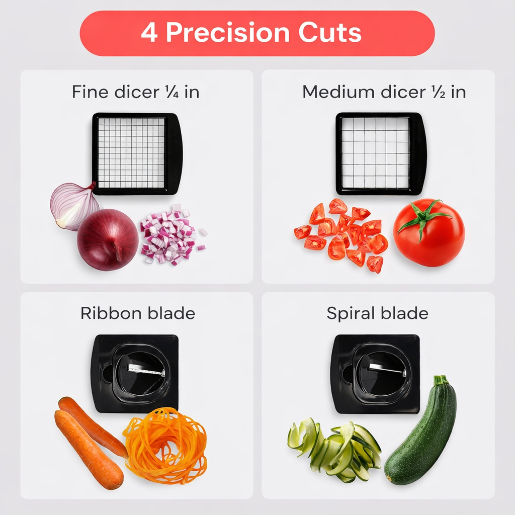 Versatile 4-in-1 Food Prep Tool for Healthy Cooking