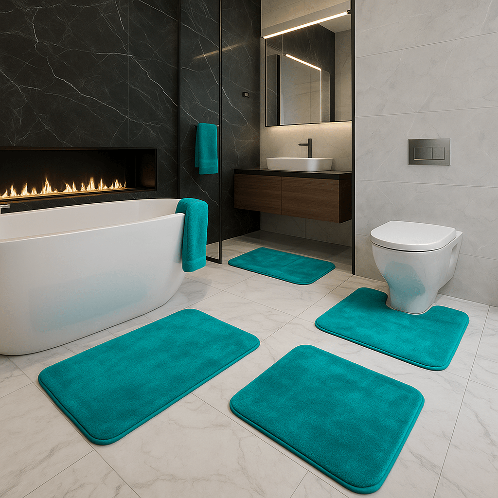 SerenityStep Plush Memory Foam Bath Mat Set - 3 Pieces