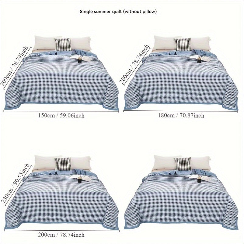 Lightweight Cooling Blanket in Chic Plaid | Breathable for Warm Nights