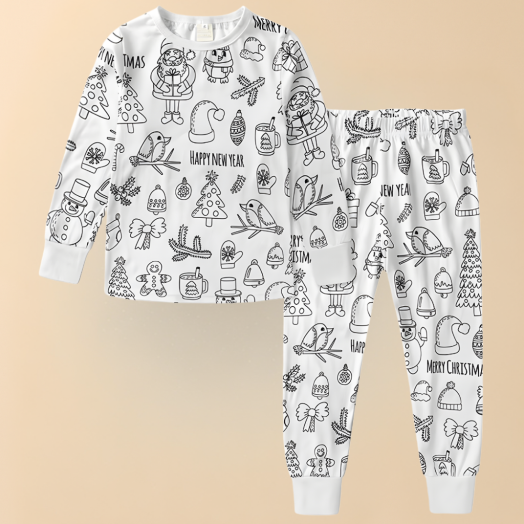 Creative Holiday Pajama Set for Kids – Color Your Dreams