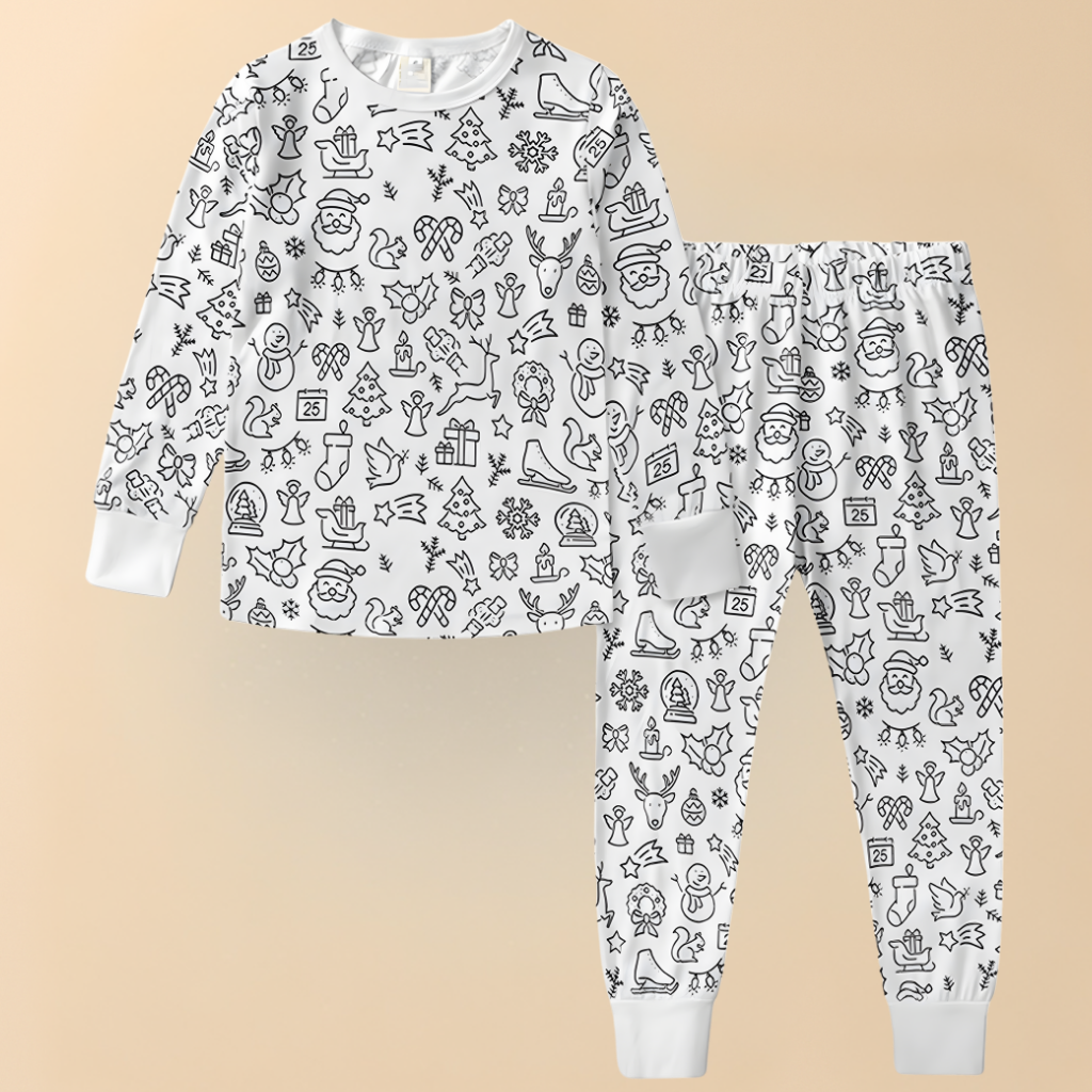 Creative Holiday Pajama Set for Kids – Color Your Dreams