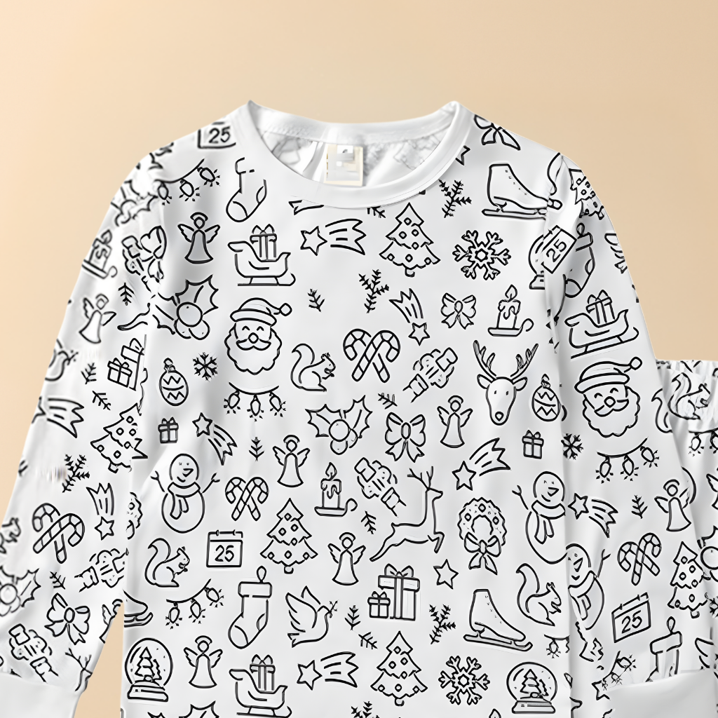 Creative Holiday Pajama Set for Kids – Color Your Dreams