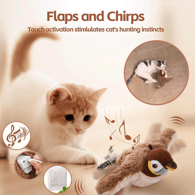 Interactive Cat Toy with Realistic Bird Sounds – Engaging Playtime