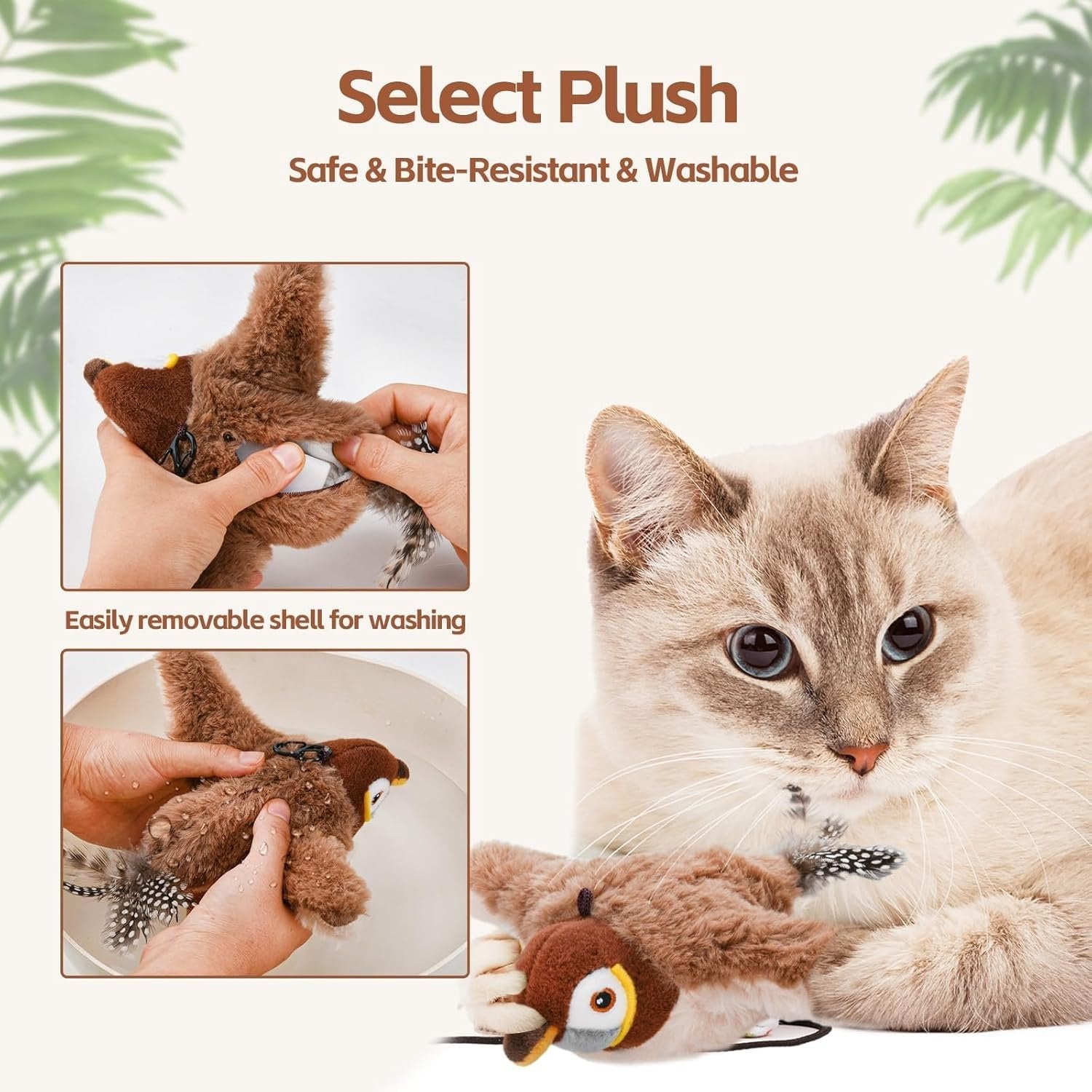 Interactive Cat Toy with Realistic Bird Sounds – Engaging Playtime