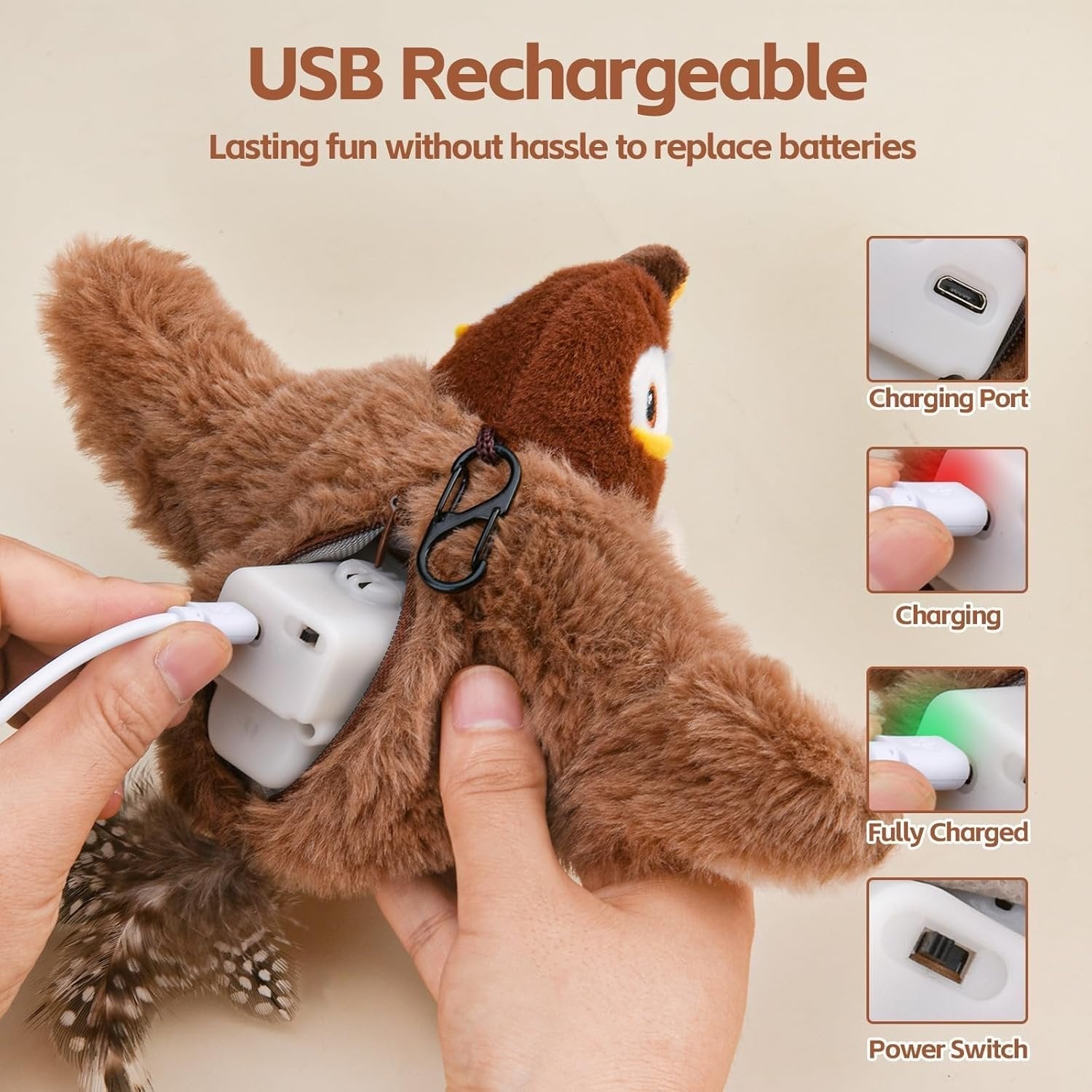 Interactive Cat Toy with Realistic Bird Sounds – Engaging Playtime