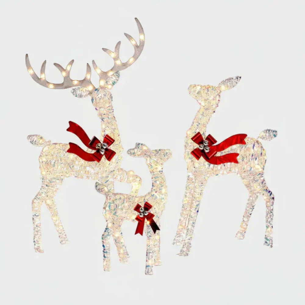 Festive LED Reindeer Holiday Light Display for Outdoors