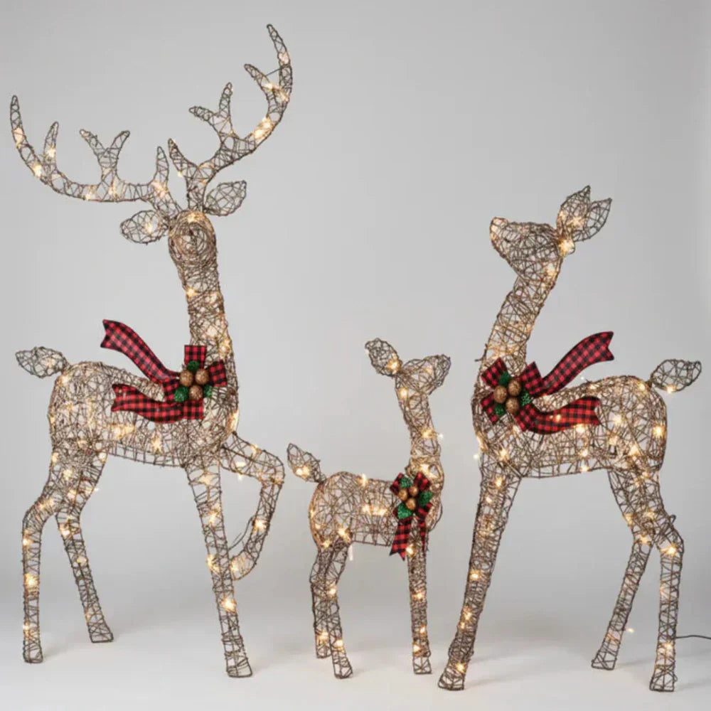 Festive LED Reindeer Holiday Light Display for Outdoors