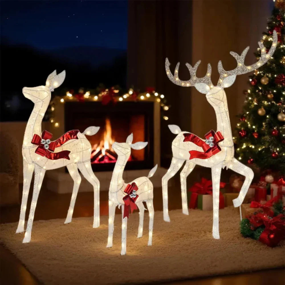 Festive LED Reindeer Holiday Light Display for Outdoors