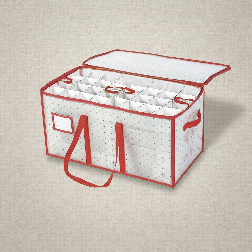 Holiday Decoration Storage Box with Dual-Sided Compartments