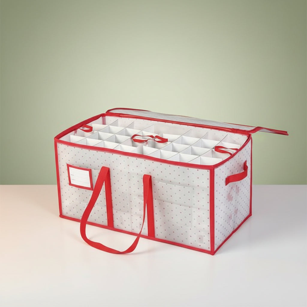 Holiday Decoration Storage Box with Dual-Sided Compartments
