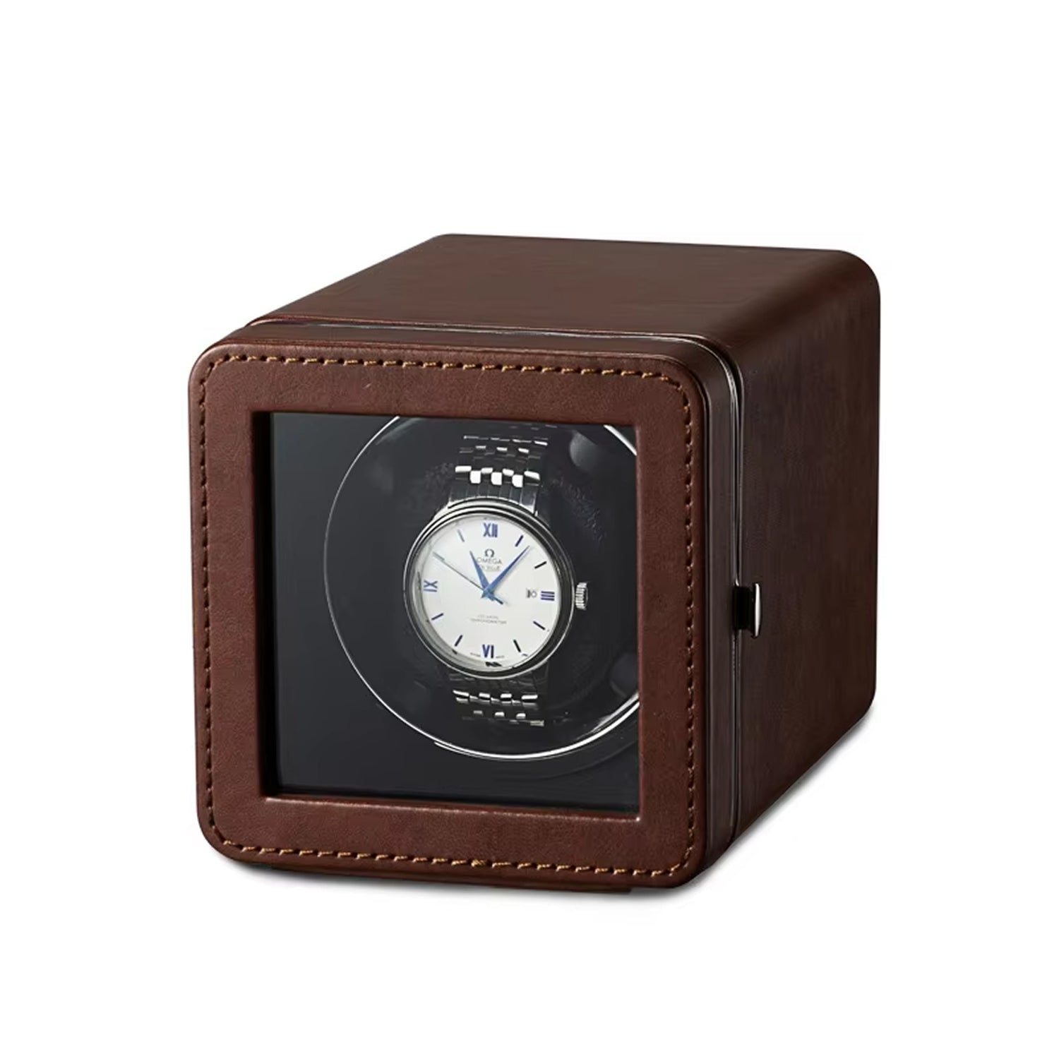 Watch Winder with 5 Rotation Settings – USB Type-C, Silent Motor, PU Leather