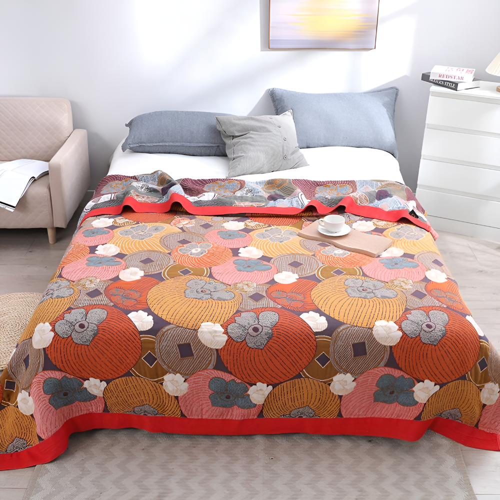 Organic Cotton Blanket with Breathable Gauze – Cozy Comfort for All Seasons