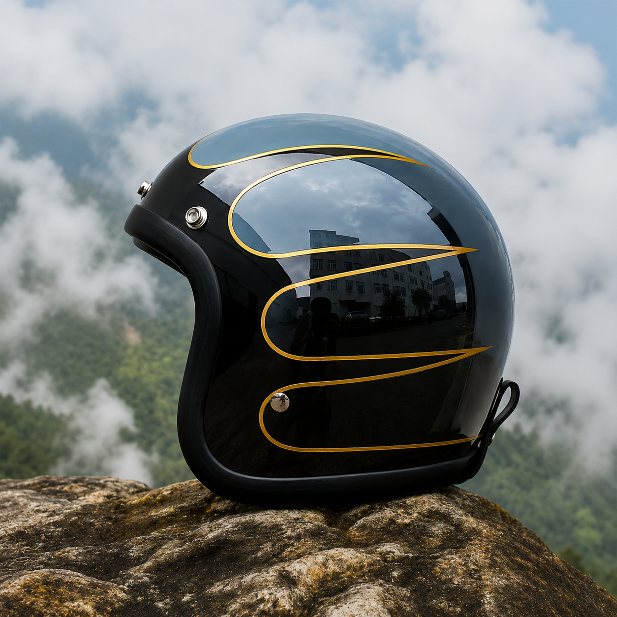 Lightweight Vintage Motorcycle Helmet – DOT & ECE Certified for Safety