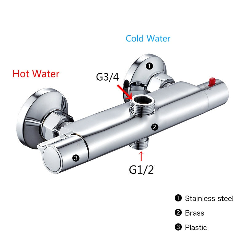 Shower Mixer Tap with Thermostatic Control for Accurate Temperature