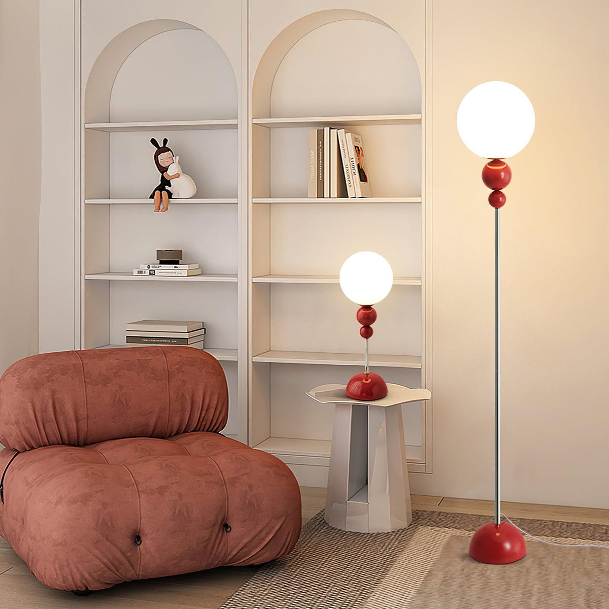 Sophisticated Stand Lamp – Sleek Metal & Glass Design