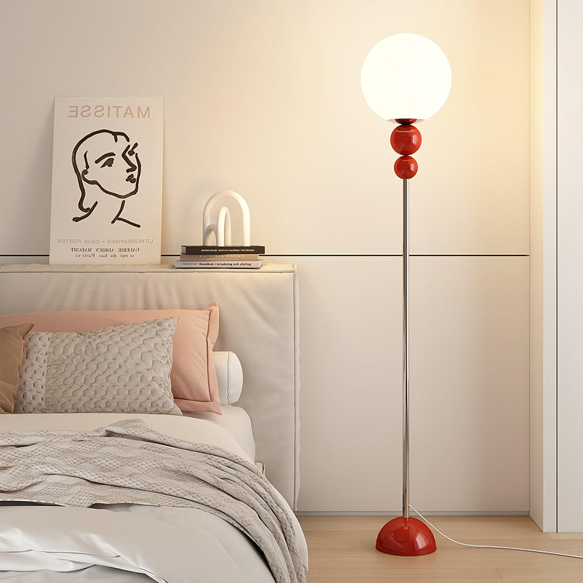 Sophisticated Stand Lamp – Sleek Metal & Glass Design