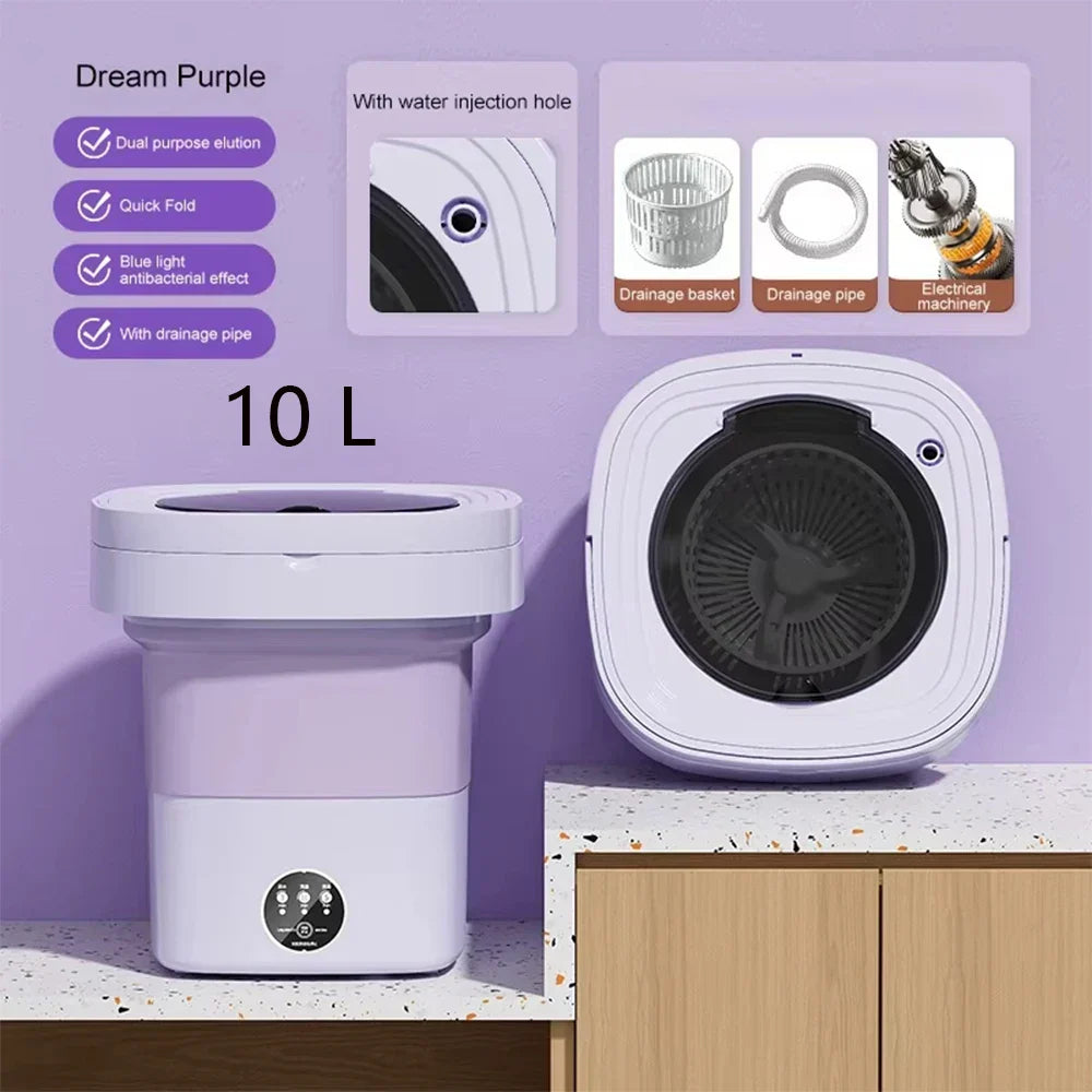 Portable Compact Washing Machine for Travel - Foldable Design for Small Spaces