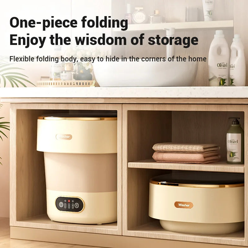 Portable Compact Washing Machine for Travel - Foldable Design for Small Spaces