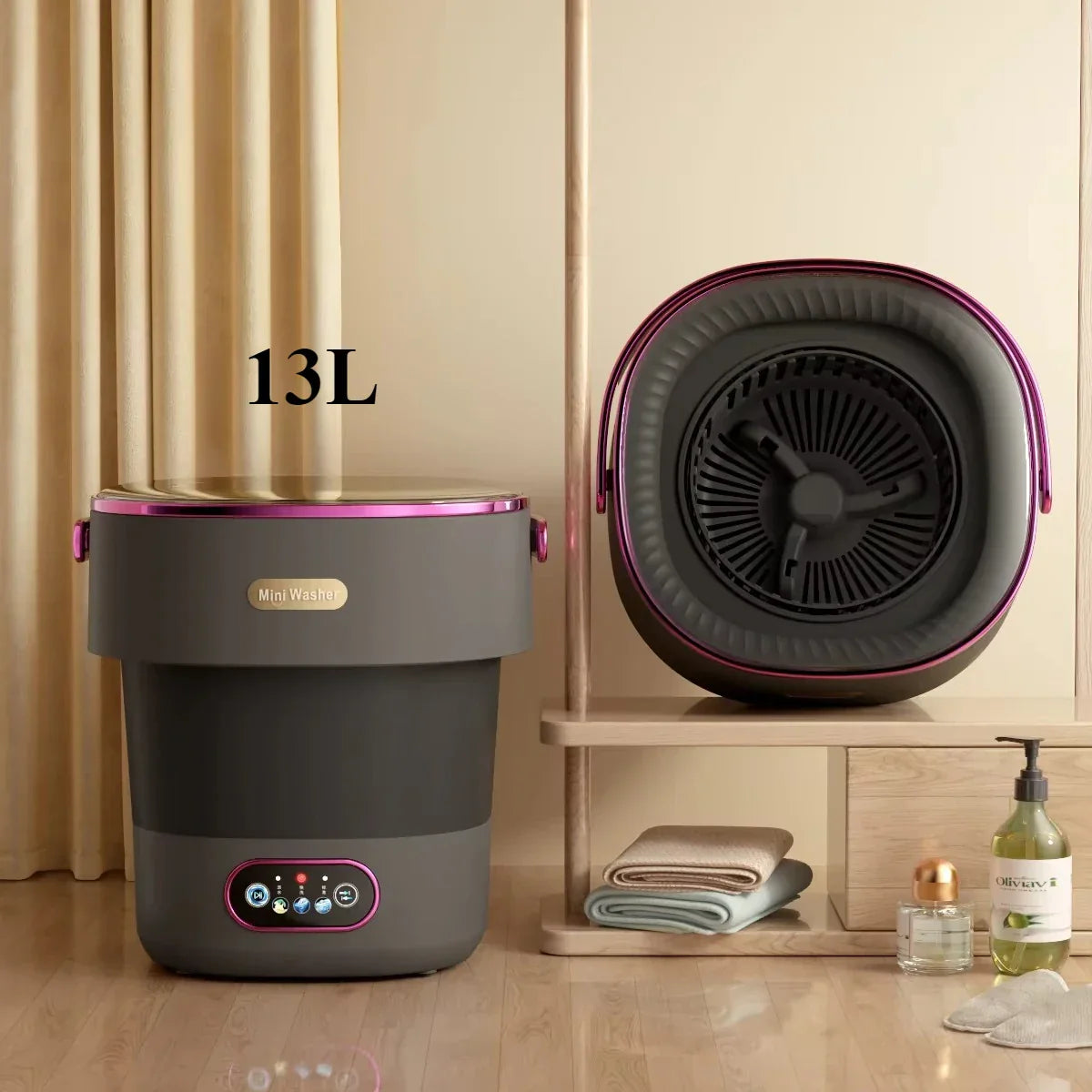 Portable Compact Washing Machine for Travel - Foldable Design for Small Spaces