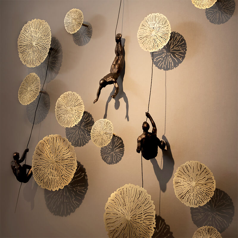 Handcrafted Metal Climber Wall Art Sculpture – Motivational Decor for Strength and Growth