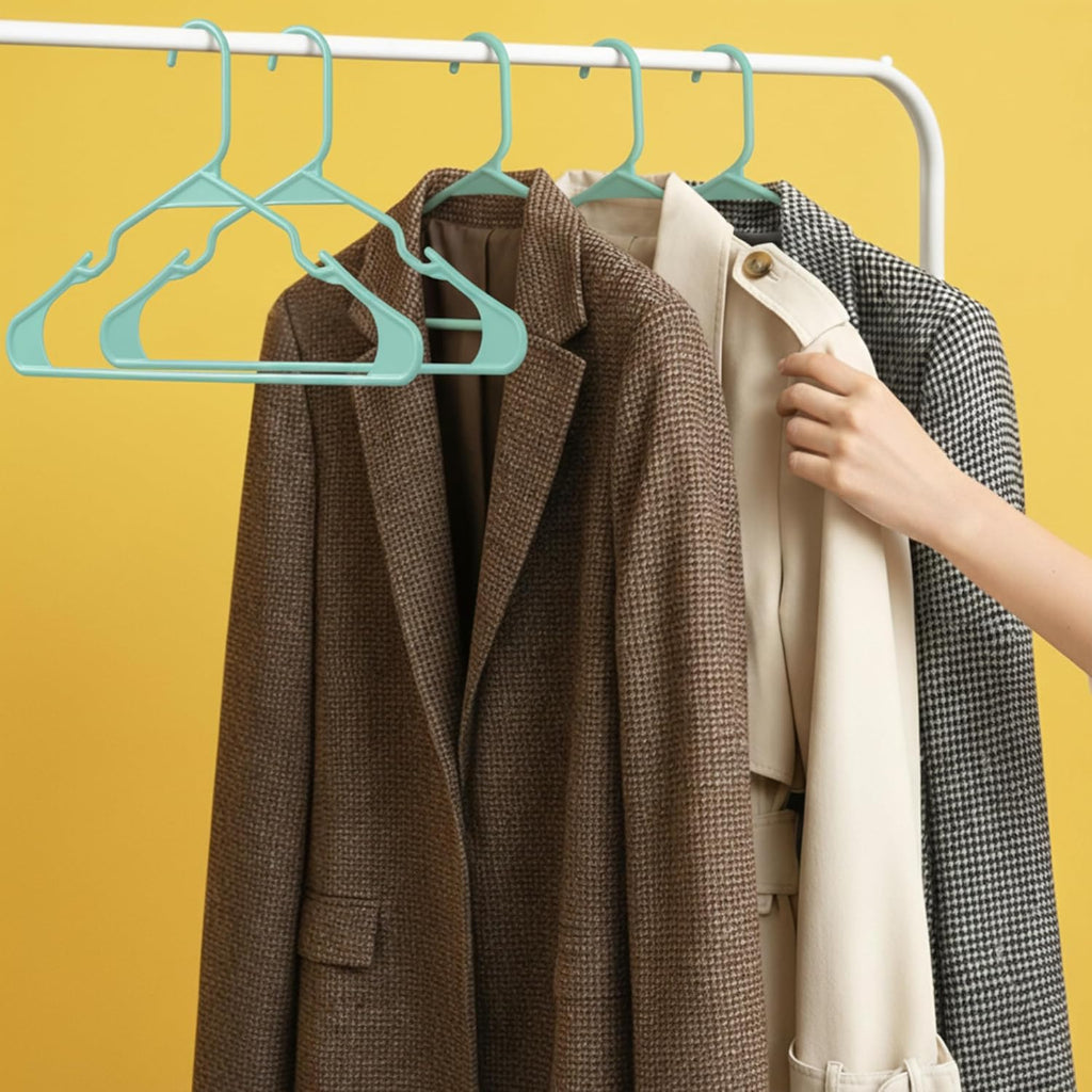 Space-Saving Heavy-Duty Clothes Hanger Set for Closets