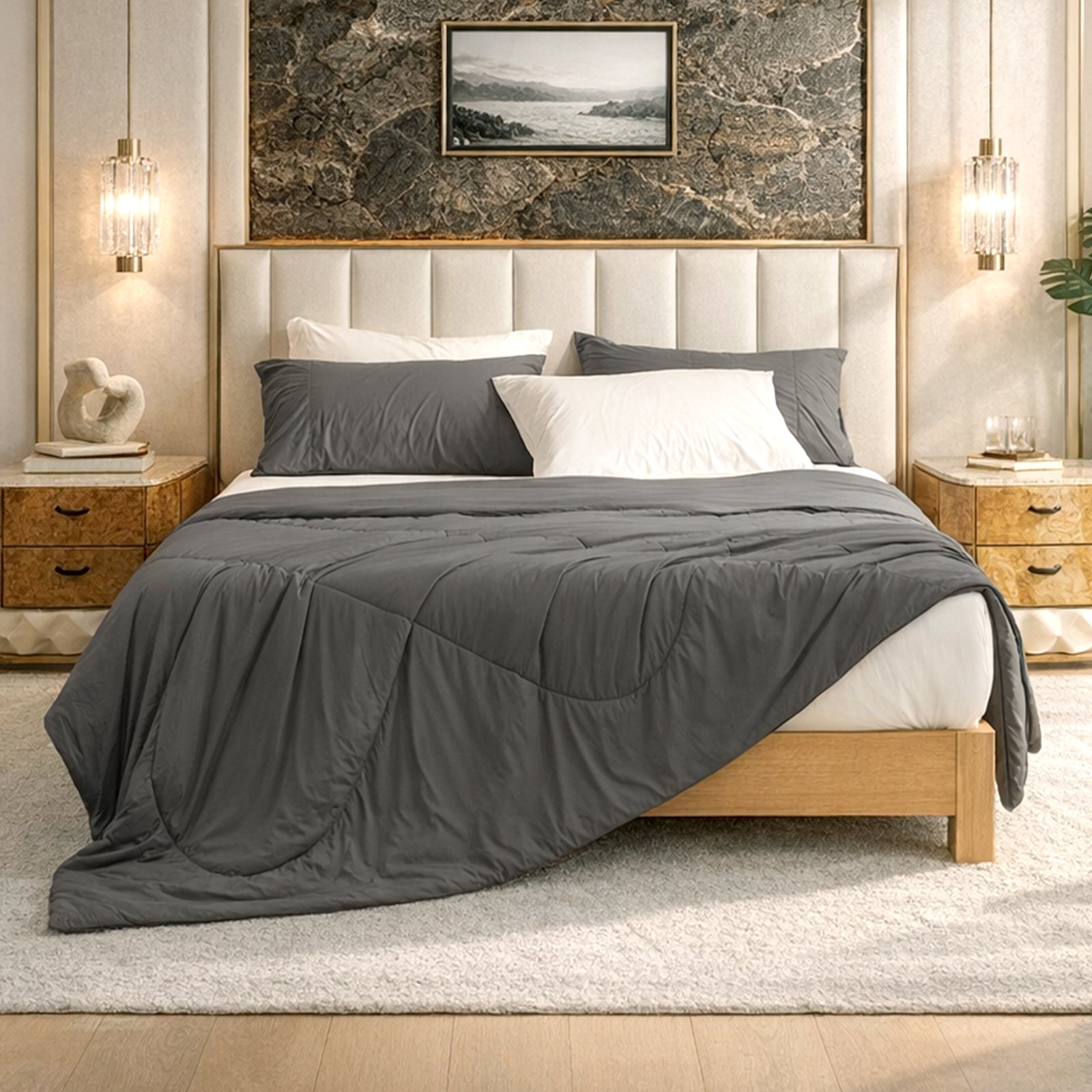 Lightweight Down Comforter with Japanese Cooling Fabric for Hot Sleepers