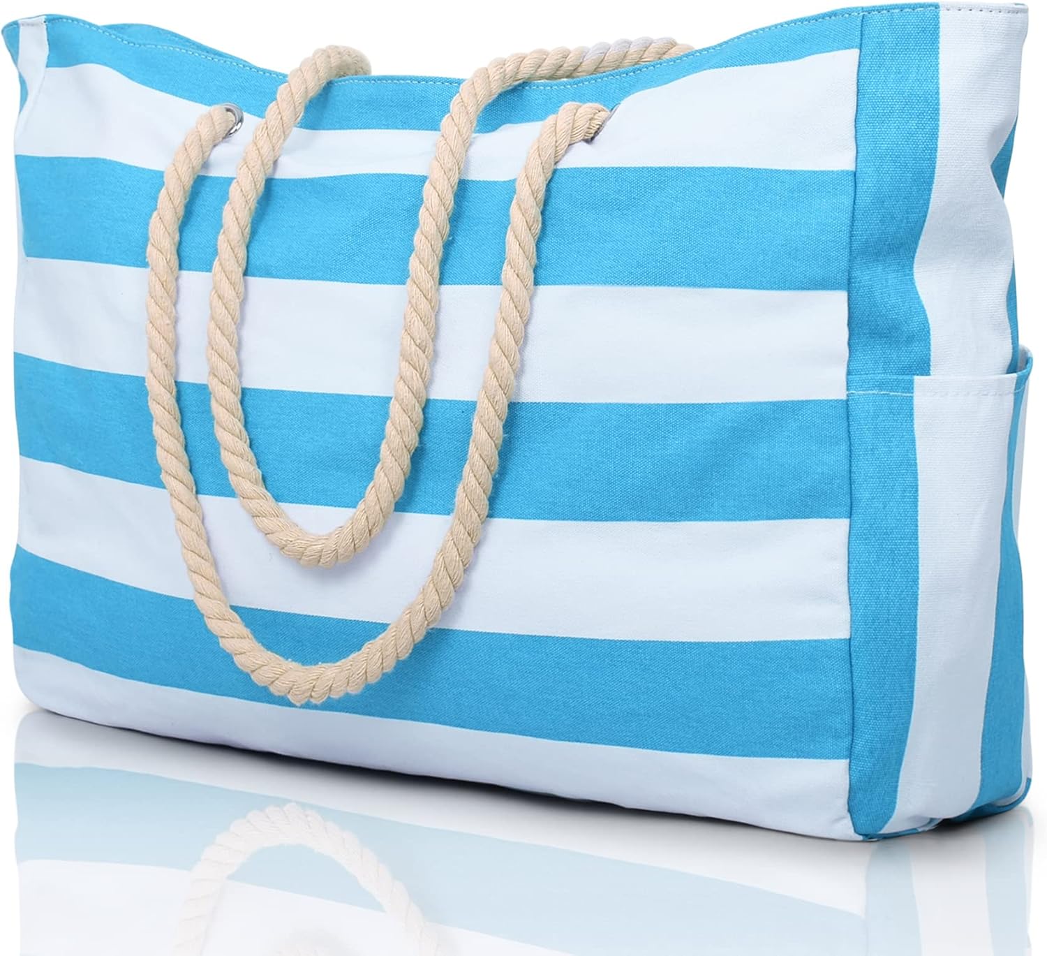 Oversized Waterproof Beach Tote Bag with Multiple Pockets – Lightweight Design