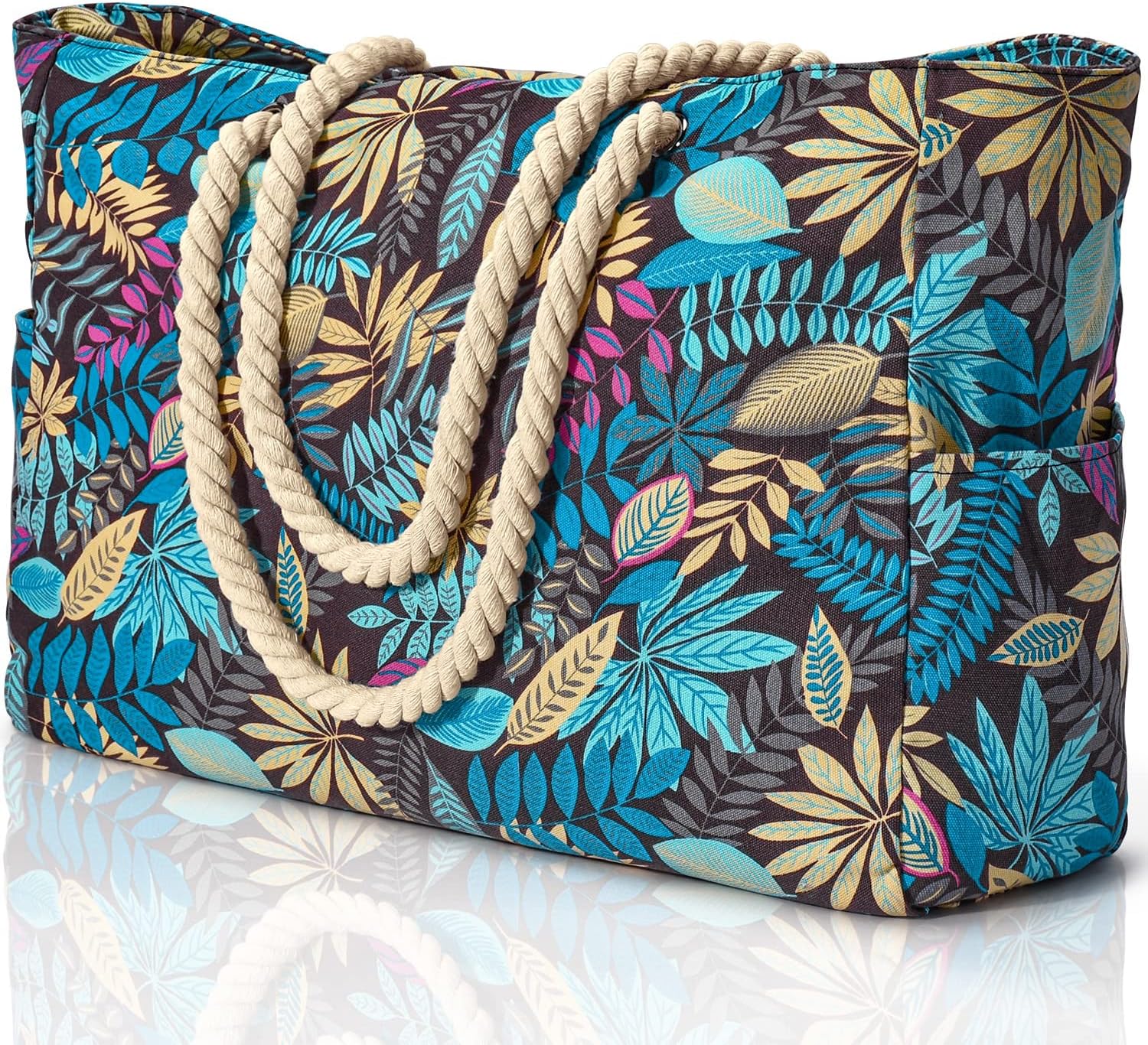 Oversized Waterproof Beach Tote Bag with Multiple Pockets – Lightweight Design