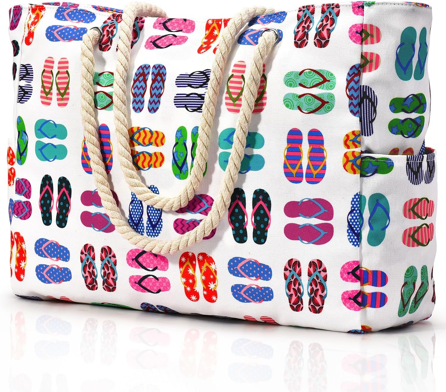 Oversized Waterproof Beach Tote Bag with Multiple Pockets – Lightweight Design
