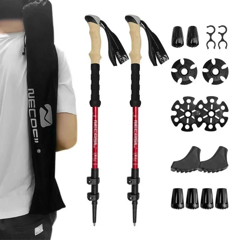 Lightweight Adjustable Hiking Poles – Collapsible Trekking Support with Comfortable Grip