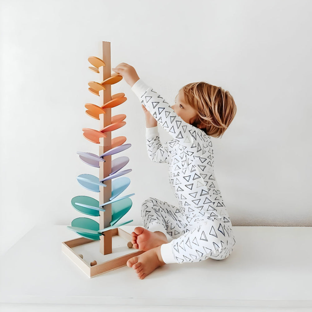 Vibrant Wooden Ball Track for Kids – Engaging Educational Toy