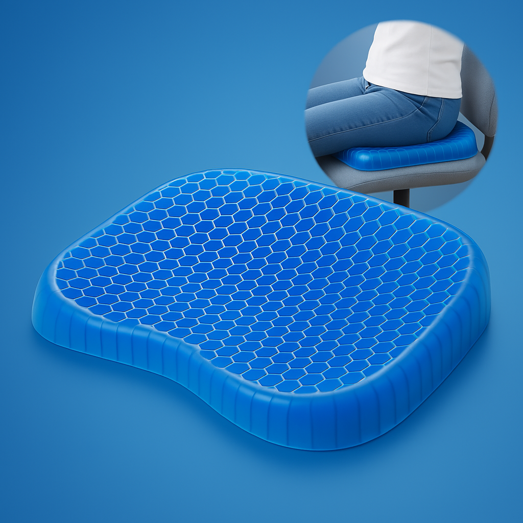 Orthopedic Gel Cushion for Seat with Pressure Relief and Tailbone Support