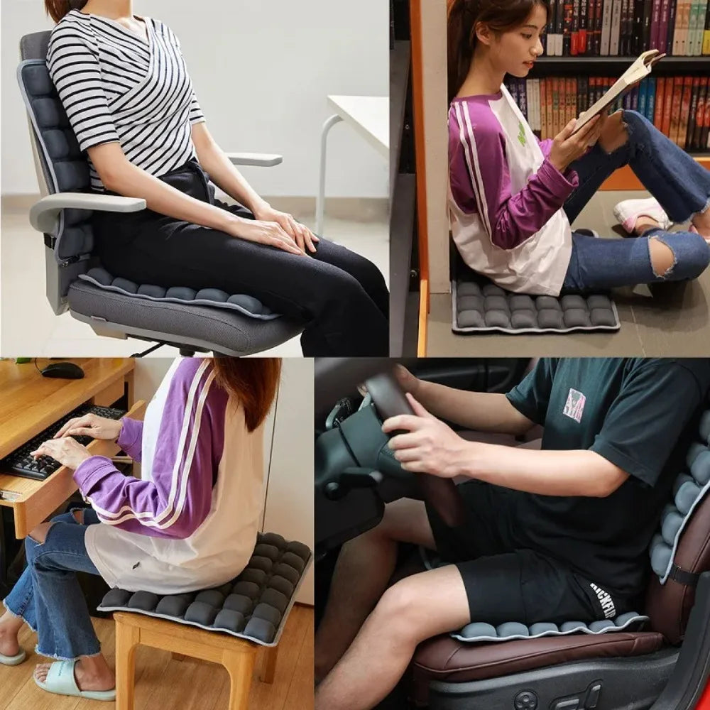 Inflatable Seat Cushion with Adjustable Firmness for Comfortable Sitting