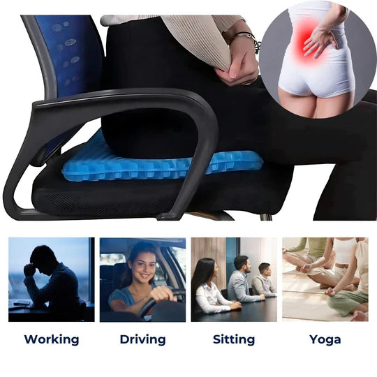 Orthopedic Gel Seat Cushion with Breathable Honeycomb for Tailbone Support