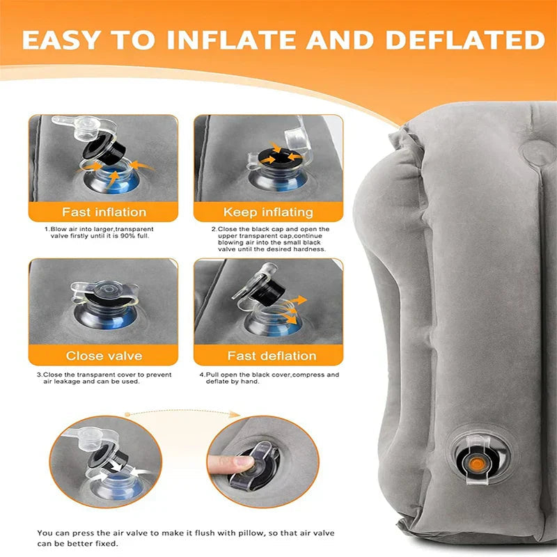 Ergonomic Travel Neck and Head Pillow with 45° Support – Compact Design