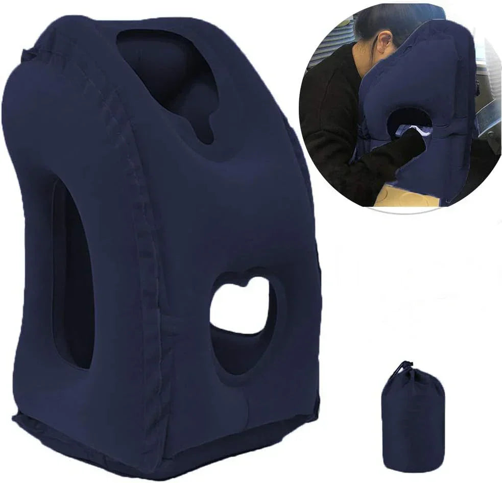 Ergonomic Travel Neck and Head Pillow with 45° Support – Compact Design