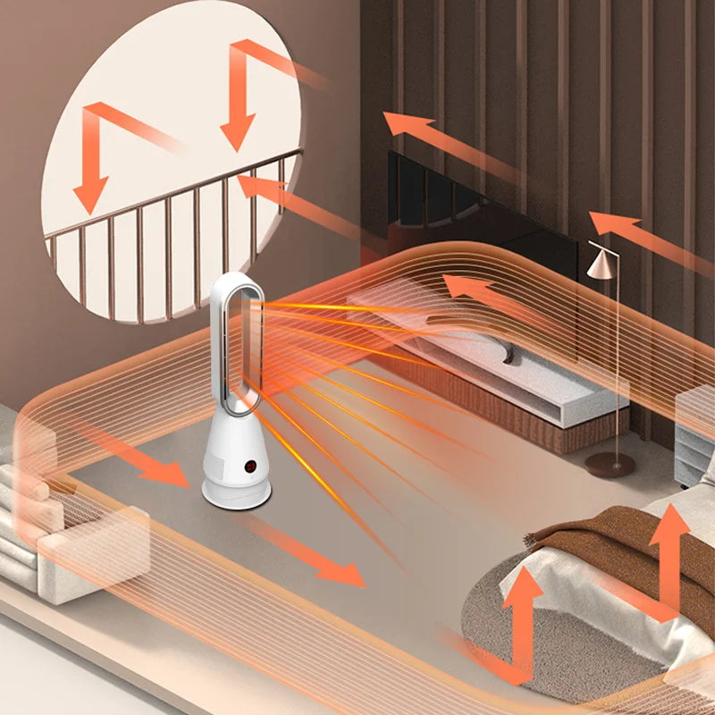 Bladeless Heater and Fan Combo with 80° Oscillation, Remote Timer