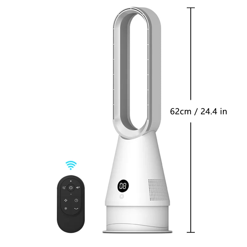 Bladeless Heater and Fan Combo with 80° Oscillation, Remote Timer