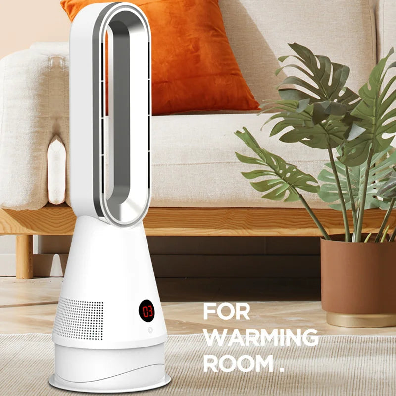 Bladeless Heater and Fan Combo with 80° Oscillation, Remote Timer
