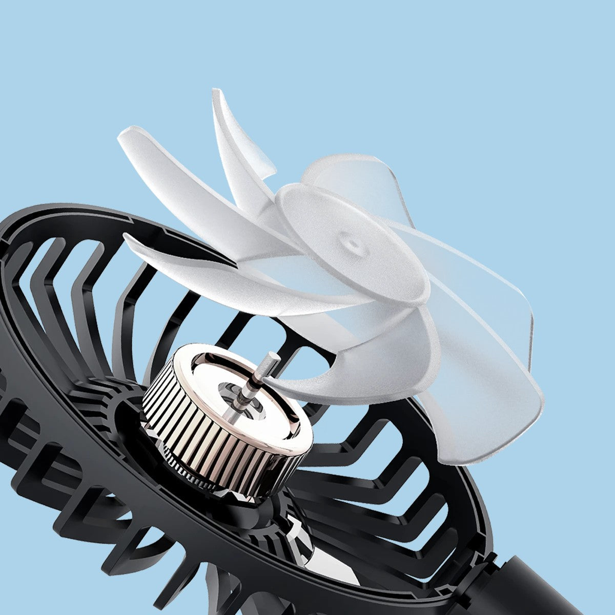 Dual-Head Portable Car Fan with 360° Rotation – USB Air Circulator
