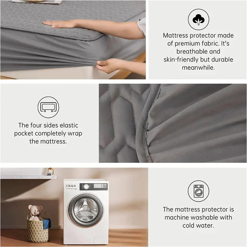 Waterproof Mattress Protector with Latex Layer - Soft Cotton Comfort