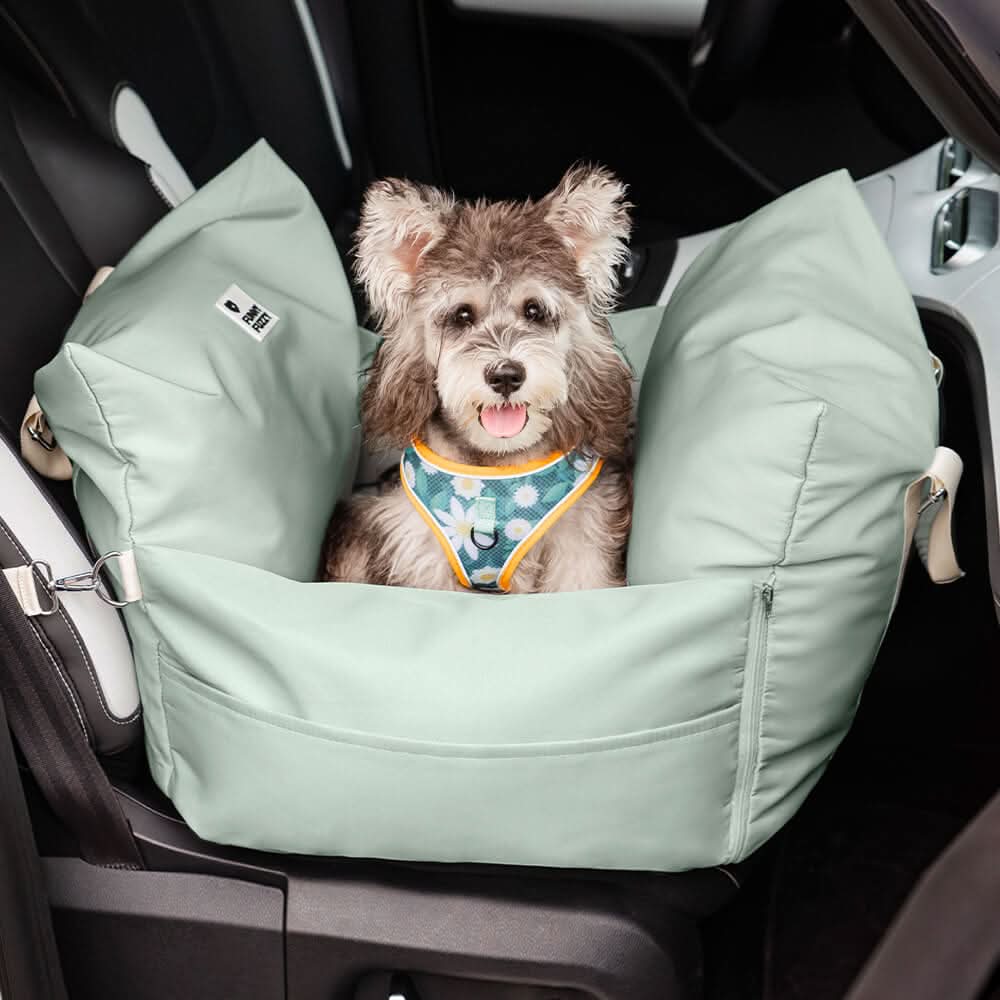 Dog Car Seat Bed with Adjustable Safety Straps & Non-Slip Base for Travel