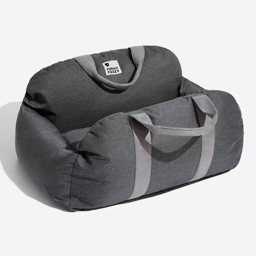 Dog Car Seat Bed with Adjustable Safety Straps & Non-Slip Base for Travel