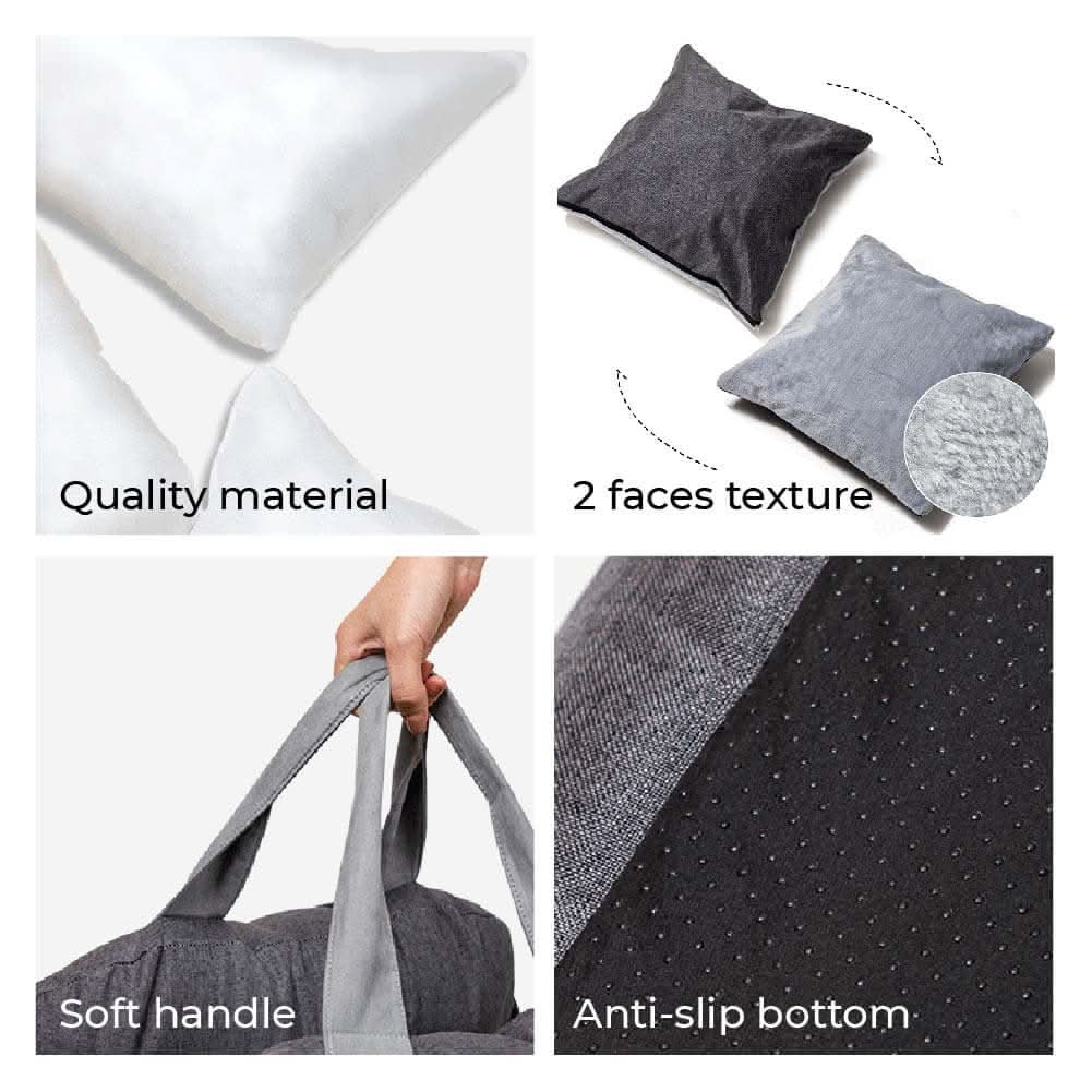Dog Car Seat Bed with Adjustable Safety Straps & Non-Slip Base for Travel