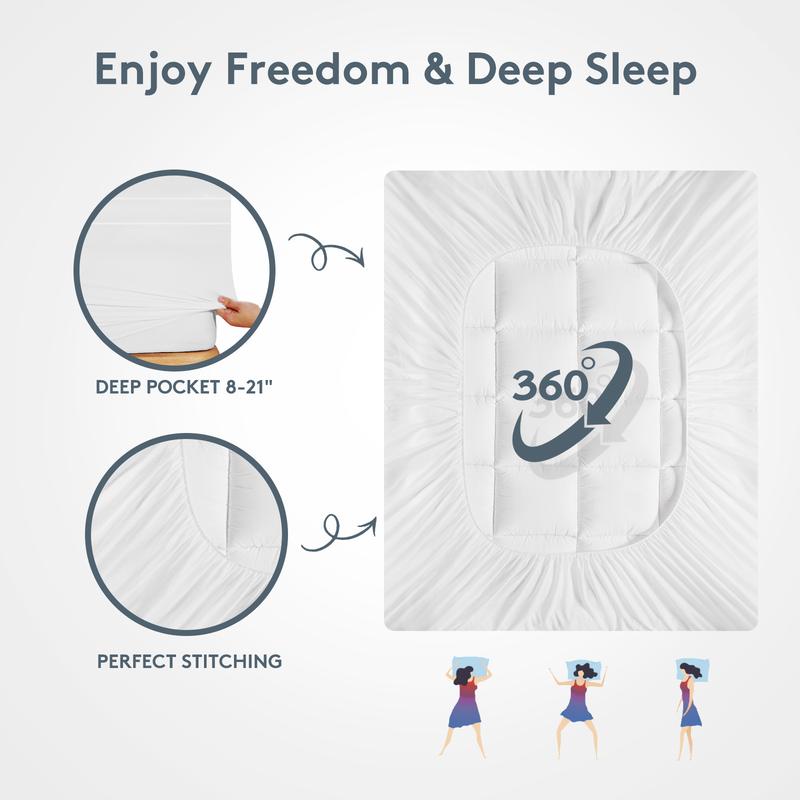 Cooling Mattress Topper for Comfortable Sleep | 1000GSM Soft & Breathable