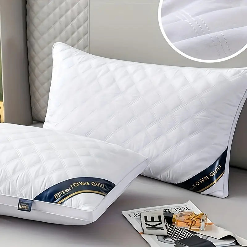 Hypoallergenic Pillow Set for Side & Back Sleepers - 2 Pack with 3D Cover