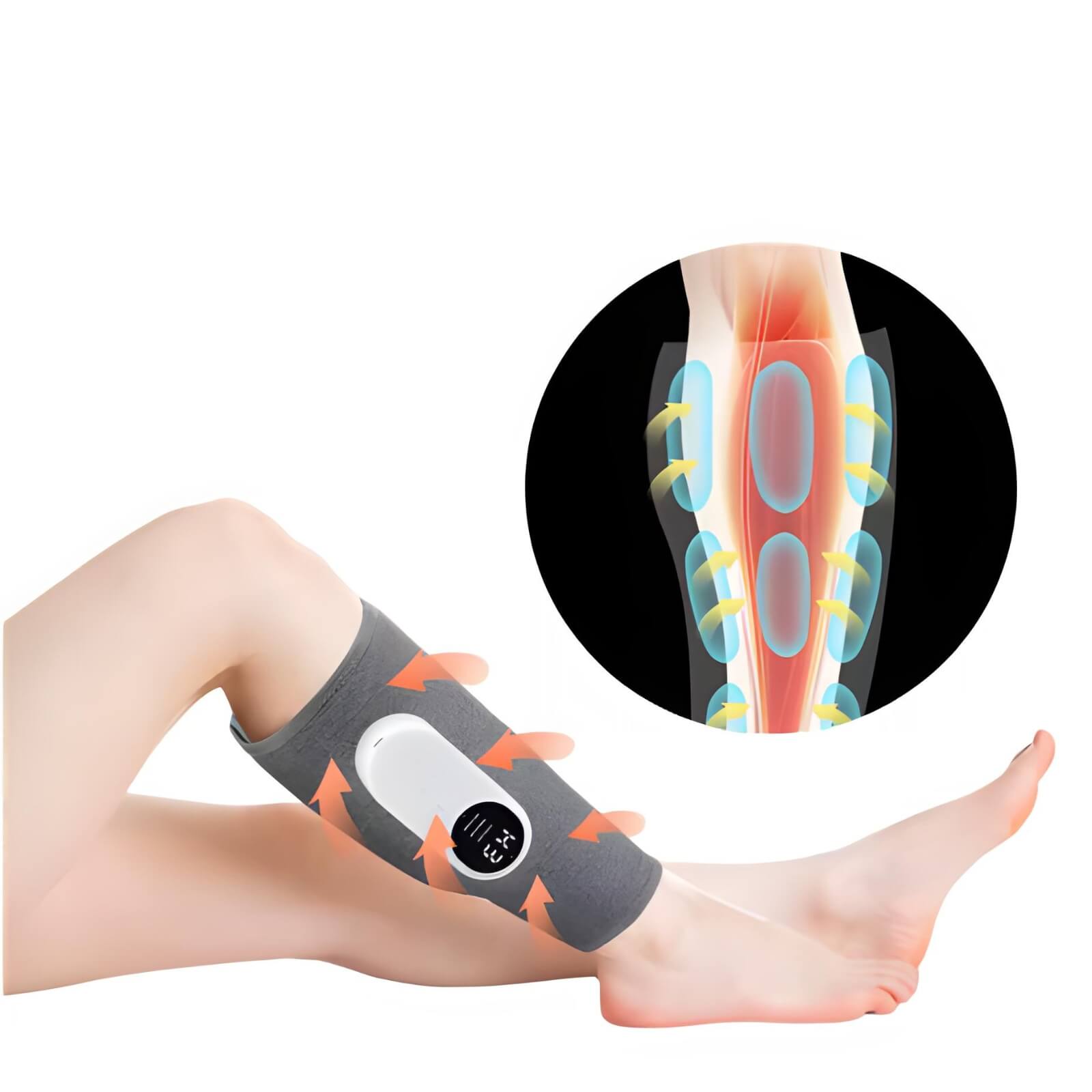 Rechargeable Portable Leg Massager with Wireless Air Compression and 15-Minute Timer