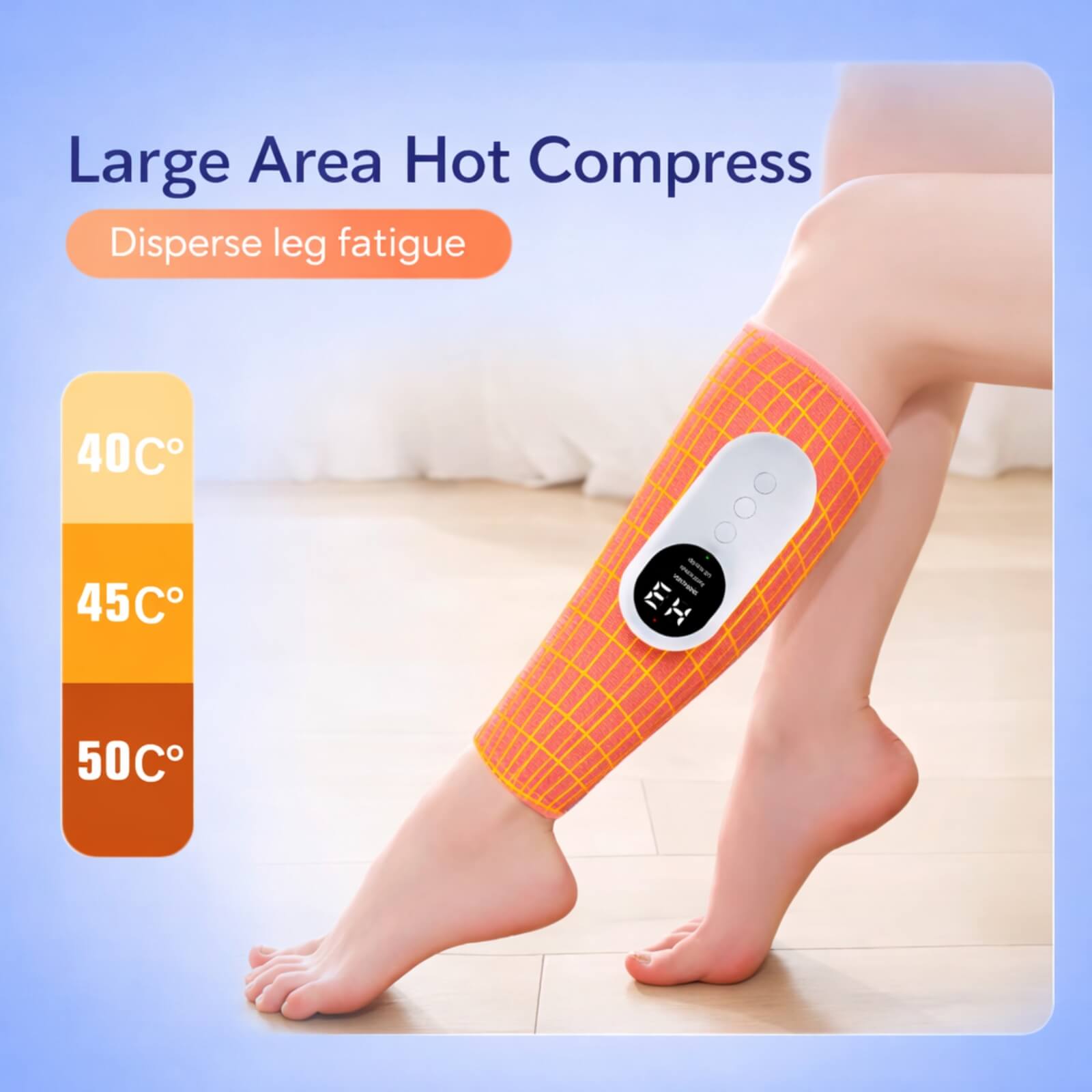 Rechargeable Portable Leg Massager with Wireless Air Compression and 15-Minute Timer