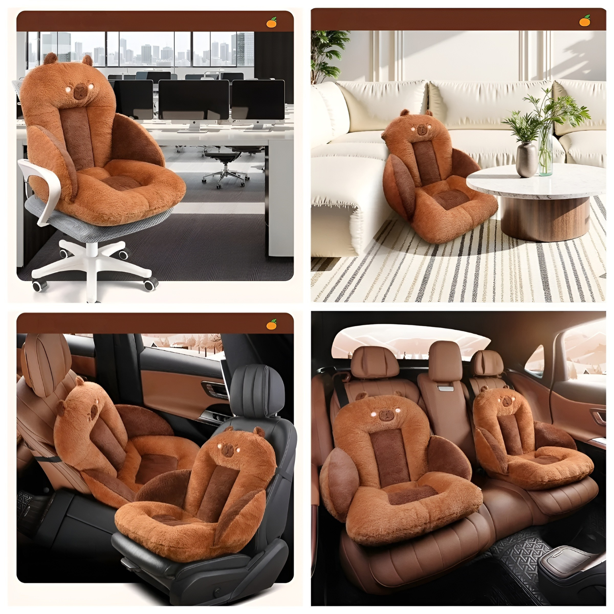 Cartoon-Themed Car Seat Cushion with Thick Padding for Home, Office, Vehicle